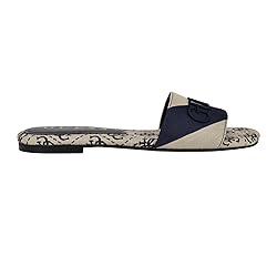 Guess Women's HARINI Flat Sandal, Dark Blue/White
