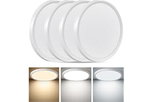 4PK 12Inch LED Flush Mount Ceiling Light, 24W, 2520LM, 3000K/4000K/6000K CCT Selectable, 0.9inch Super Slim LED Ceiling Light