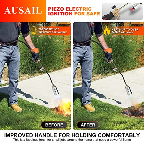 AUSAIL Weed Torch Propane Burner,Blow Torch,Heavy Duty,High Output