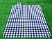ALLWA Extra Large 69x79 Inch Blue Plaid Picnic Outdoor Blanket Mat - Fold with Waterproof Backing for Beach