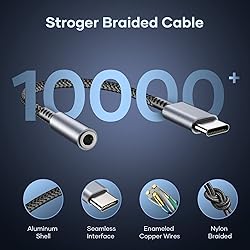 bakibo USB C to 3.5mm Jack Headphone Adapter, USB C