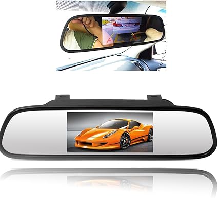 Amazon 車用ルームミラーモニター Eincar 5インチ カラーtft Lcdレンズ 防眩ガラス バックミラー バック連動 16 9 サポートpal Ntsc Av入力 自動変換 リアモニター ルームミラー用デコレーション 家電 カメラ
