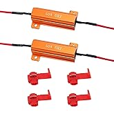 BFXM 2Pcs 50W 6Ohm Load Resistors LED Turn Signal, Amber LED Resistor | LED Load Resistor Kit for Fix LED Bulb Fast Hyper Flash Turn Signal Blink Error Code