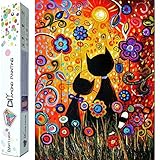 Dylan's Cabin DIY 5D Diamond Painting Kits for Adults,Full Drill Embroidery Paint with Diamond for Home Wall Decor（cat/12x16inch)