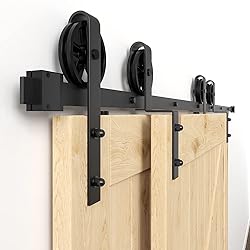 WINSOON 5FT - 10FT Bypass Sliding Barn Door
