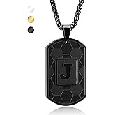 Easter Basket Stuffers - Soccer Initial Necklace for Men Boys Kids Teen Dog Tag Letter Pendant Sport Soccer Athletes Jewelry Christmas Birthday Gifts for Kids Boys Men Teens Boyfriend Husband Dad
