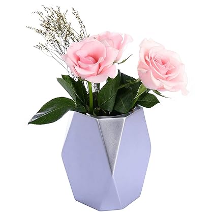 Vase For Flowers Silver Vase Flower Vase Decor Decorative Vase