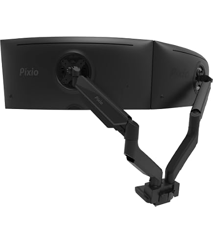 モニターアーム Pixio PS1D Wave Black Premium Stand Dual 601456
