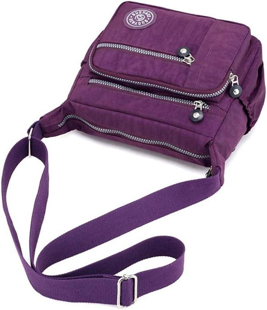 Milky Way Womens Nylon Crossbody Bag Waterproof Multi-Pocket Shoulder Tote Lightweight Travel Messenger Bagopping Hiking Daily Use (Gray) - Image 4