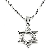 Stainless Steel Jewish Star of David Pendant Necklace Silver-tone Gold-tone