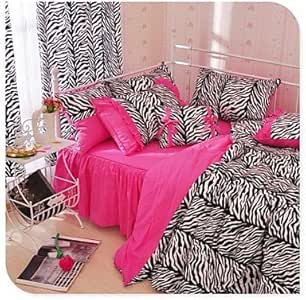 Largo Dream doble de piel de cebra leopardo juego de funda de edredón