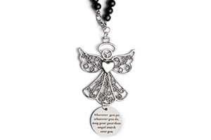 Rislobx Guardian Angel Car Mirror Hanging Accessories, Wings Rear View Mirror Hanging Metal Pendant Car Interior Decoration f