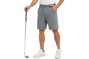 JHMORP Men's Golf Shorts Stretch Dry Fit 9 Inch Dress Work Active Shorts with Zipper Pockets
