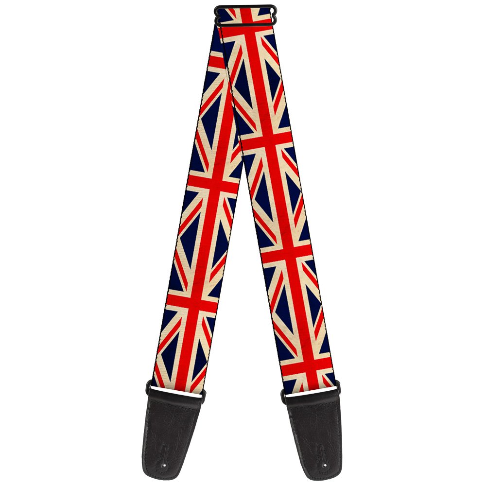 Buckle-Down Guitar Strap - Vintage UK United Kingdom Flags