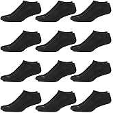 AND1 Mens No Show Socks - 12 Pack Performance Stretch Athletic Compression Socks for Men - Sports Low Cut Socks (6-12.5)