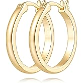 Aidomiya Gold Hoop Earrings for Women 14K Gold Hoop Earrings for Women Earring for Womens Hoops Understated Elegance with Smooth Lines Hoops Earring for Womens 20/25/30/40mm
