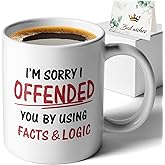 XKZGSZB I’m Sorry If I Offended You by Using Facts and Logic, Funny Double Sided Print Office Home Ceramic Coffee Mug, Gifts for Friend Leader Colleague Boss Manger, Office Humor Sarcastic Gifts