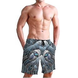 Men's Summer Cool Swim Trunks Quick Dry Abstract