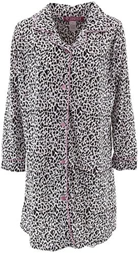 Love Lounge Wear Women's Valentine's Day Gray Leopard Nightshirt S