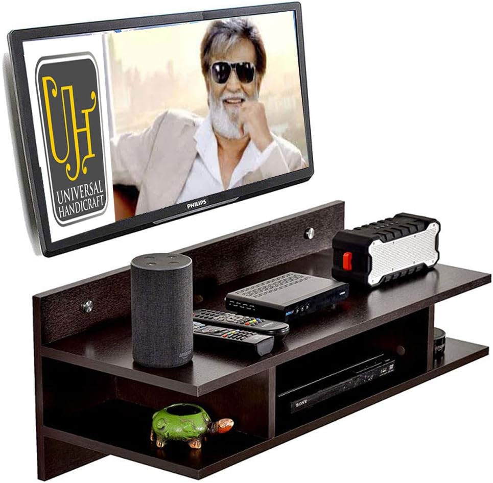 Ereteken ART TV Entertainment Unit/Wall Set Top Box Stand Shelf (Standard, Black)