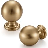 FAPUAL Champagne Bronze Cabinet Knobs, 10 Pack Round Ball 1 Inch Drawer | Zinc Alloy，Screws Included，Single Hole，Ball Knob Shape Cabinet Handles Pulls Hardware for Kitchen Cupboards Dresser Restyle