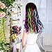 12 Pieces Party Highlights Clip in Colored Hair Extensions for Kids Girls Colorful Hair Extensions 22 inches Curly Wavy Synthetic Hairpieces Multi-Colors Purple Hair
