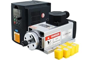 LCRHLCNC 110v Spindle Motor Kit，1.5kw Square Air Cooled Spindle Motor 24000Rpm 400Hz,VFD Variable Frequency Drive ，7 pcs ER11 Collets （1-7mm） for CNC Router Engraving Milling Machine