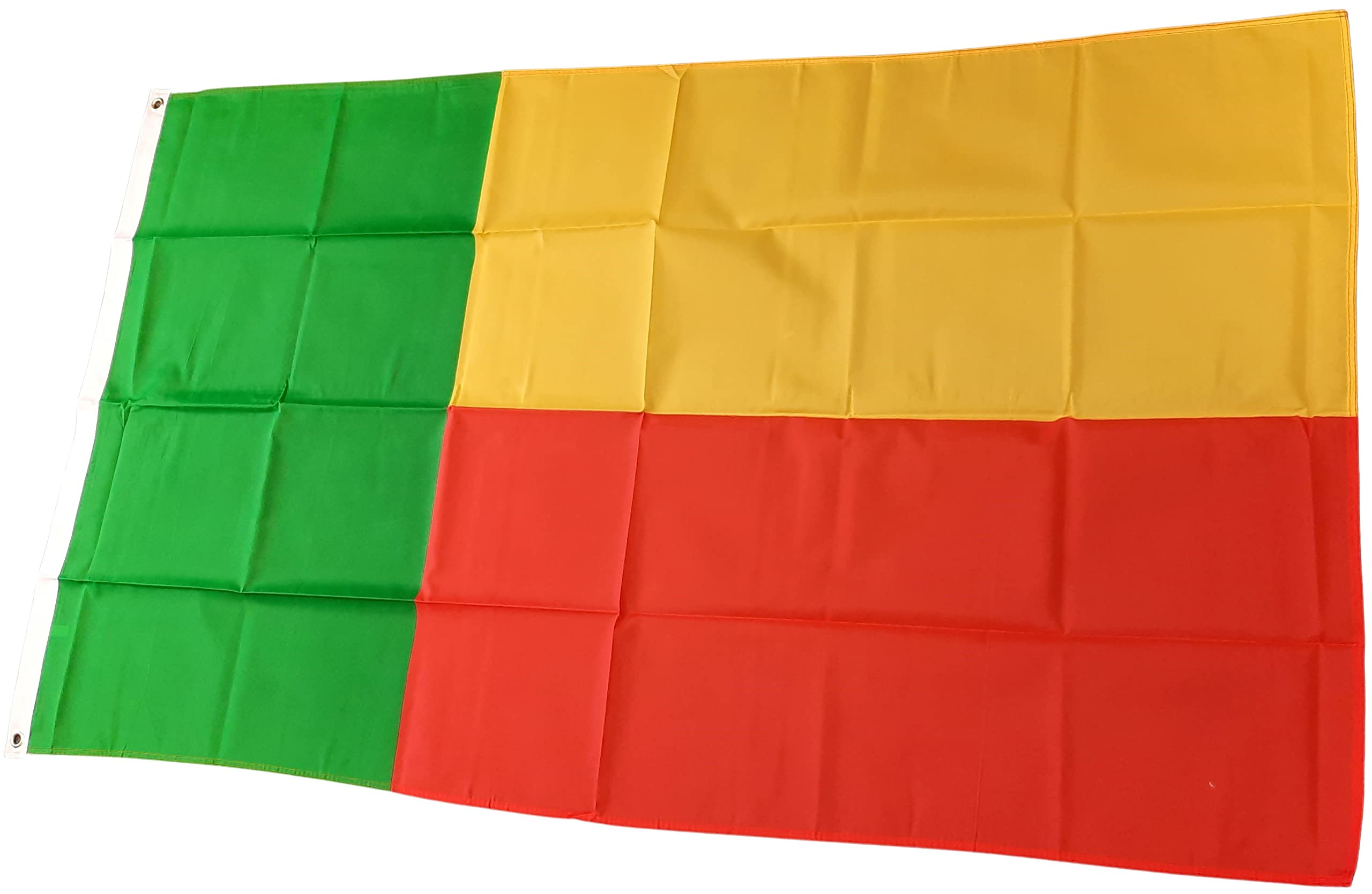 NWFlags Benin Flag 5ft x 3ft 75d Premium Polyester Suitable For Flagpoles | Strong Polyester 5x3 foot material large flag of Benin with 2 metal Eyelets