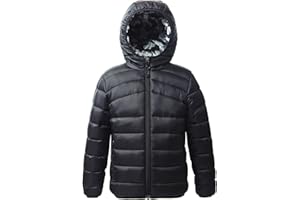 Rokka&Rolla Boys' Reversible Lightweight Puffer Jacket Hooded Water-Resistant Winter Coat