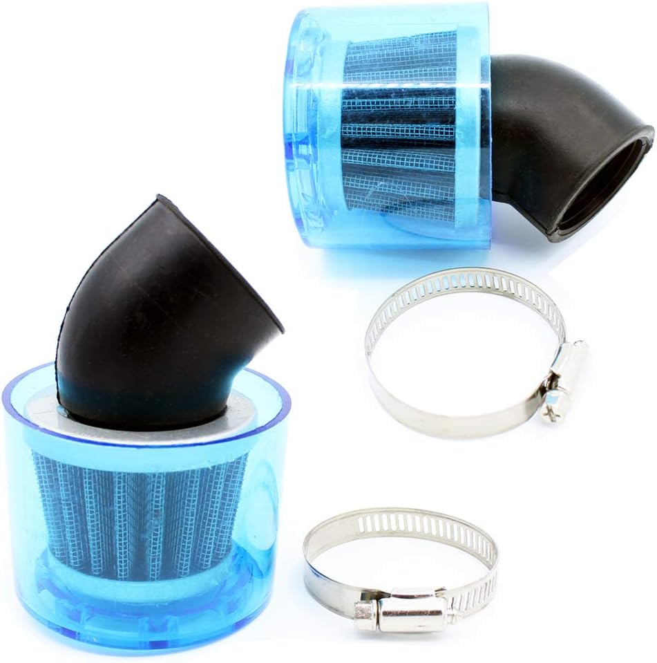 2 PCS 38mm 39mm Filter Cleaner 45 Degree Bend Splash Proof Plastic Cover 50cc 90cc 110cc 125cc 140cc 200cc Motorcycle ATV Scooter Quad Go Kart Moped Pit Dirt Bike GY6 PZ22 PZ25 PZ26 PZ27