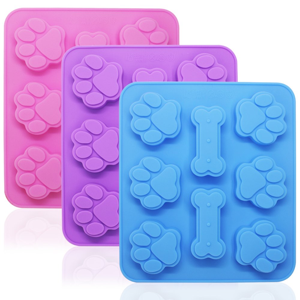 FineGood, Silicone Ice Cube Mold, Dog Cookie Shape 6*Bone + 18*PAW