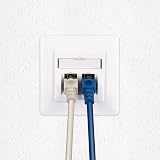 kwmobile CAT6A Shielded Keystone Jack RJ45 Ethernet Module Kit 2 Port Wall Plate view 2