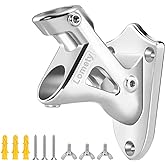 LOMETY Stainless Steel Heavy Duty Flag Pole Holder，Wall Mount House & Estate Flag Pole Bracket， Flag Pole mounting Bracket 2 Positions for 1“ Flag Pole (Silver)