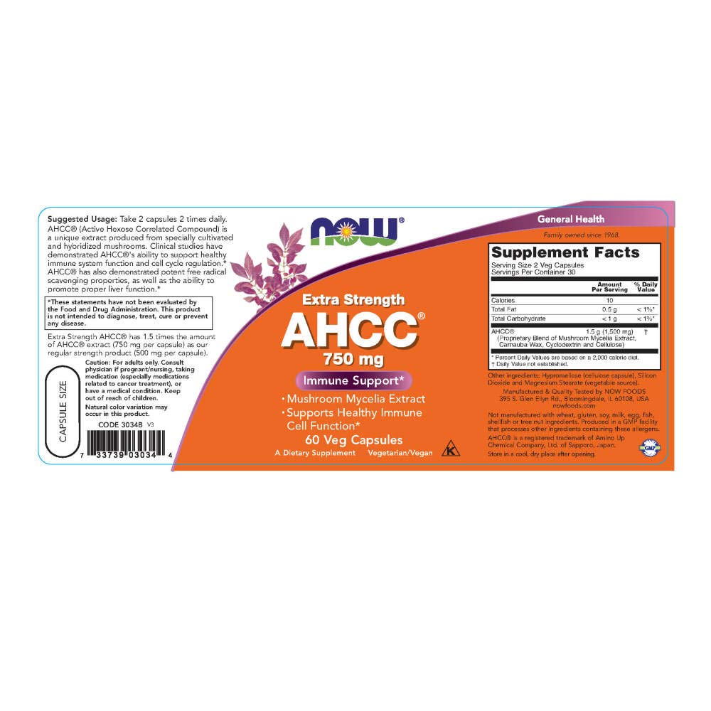 NOW Supplements, AHCC (Active Hexose Correlated Compound), (Mushroom