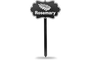 CUTHOLLOW Metal Plant Marker Stake Rosemary for Outdoor Indoor, Waterproof 11.8 inch Cute Garden Plant Labels Sign Tag for Ve