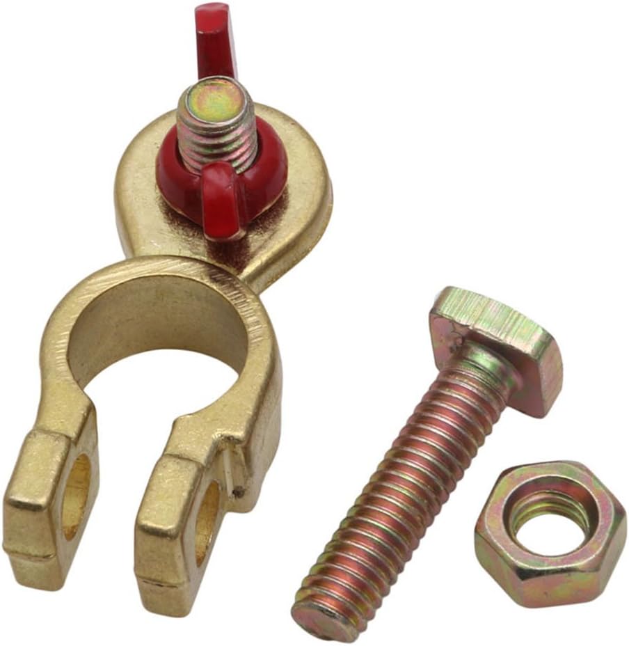 TOTOONE 1 Pair Positive & Nagative Car Battery Terminal Clamp Clip Brass Connector BT1105: Sports & Outdoors