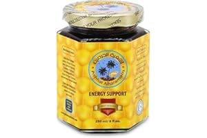 ASHFIAT ALHARAMAIN Ajwa Date Paste with Wild Flower Honey - Royal Jelly and -Black Seed, 8 Fl Oz Glass Jar, Organic Mix