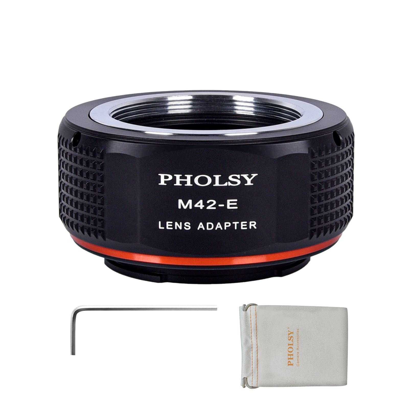 PHOLSY M42 to E Mount Adapter Compatible with M42 42mm Screw Mount Lens to Sony E Mount Camera Body a1 a9ii a7S iii/ii, a7R v/iv/iii/ii a7R a7C a7 iv/iii/ii, a7 a6600 a6500 a6400 a6300 a6000 NEX etc.