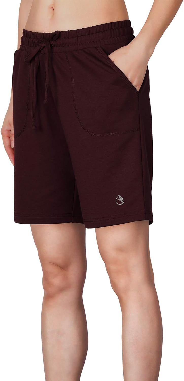 icyzone Athletic Running Yoga Shorts for Women - Women's Workout Active Lounge Bermuda Shorts with Pockets: Clothing