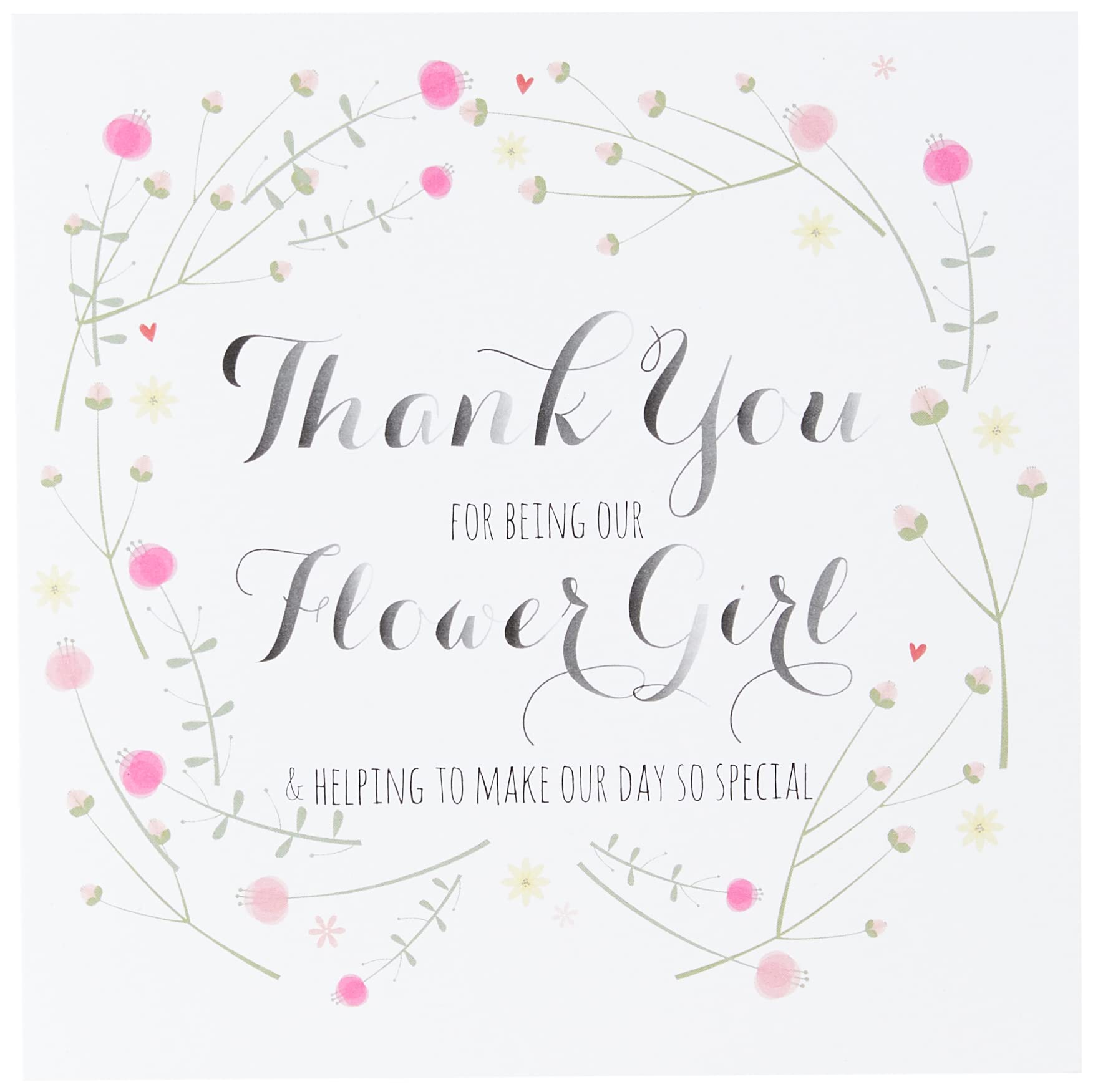 Claire Giles Greeting Cards, Wedding Card, Thank You for Being Our Flower Girl, Flowers Design Wedding Congratulations Greeting Card