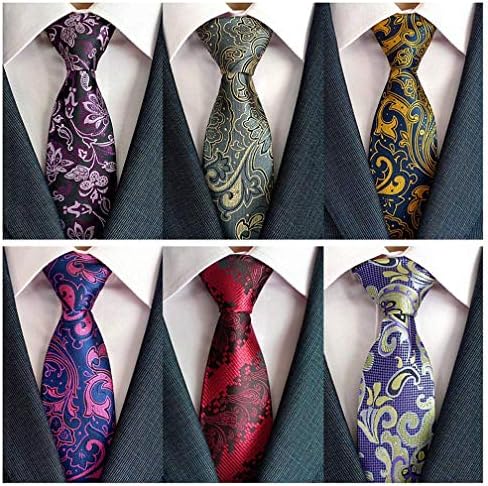 Lot 6 pcs Classic Men's Tie Silk Necktie Woven Jackquard Neck Ties + Gift Box