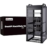 GeeekPi 12U Network Rack, 10 inch Mini Server Rack for Network, Servers, Audio, and Video Equipment, DeskPi RackMate T2 Rackmount, 10.23 inch Depth