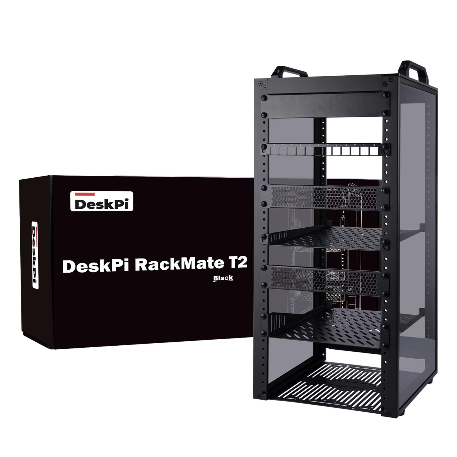 Photo 1 of GeeekPi 12U Server Cabinet, 10 inch Server Rack for Network, Servers, Audio, and Video Equipment, DeskPi RackMate T2 Rackmount, 10.23 inch Depth