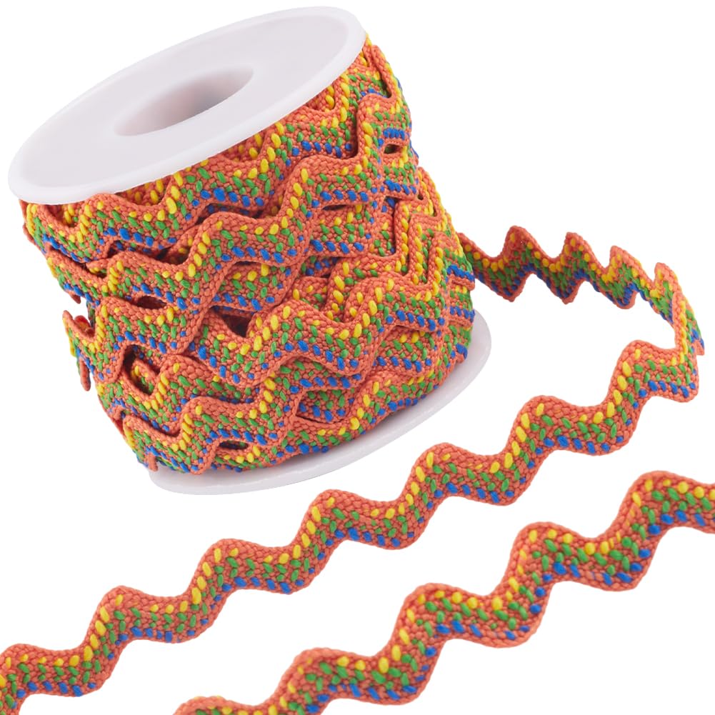 GORGECRAFT 10Yds Sandy Brown RIC Rac Trim Ribbon Wave Sewing Bending Fringe Trim 5/8 inch Wide Braids Cords Embellishments for Flower Making Wedding Party Lace Ribbon Craft Pillow