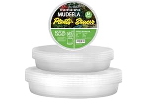 MUDEELA 18 Pack Plant Saucers of 6 inch & 8 inch & 10 inch , Durable Plant Trays for Indoors Outdoors, Clear Plastic Flower Plant Pot Saucer, Made of Thicker, Stronger Plastic, with Taller Design (6"+8"+10")