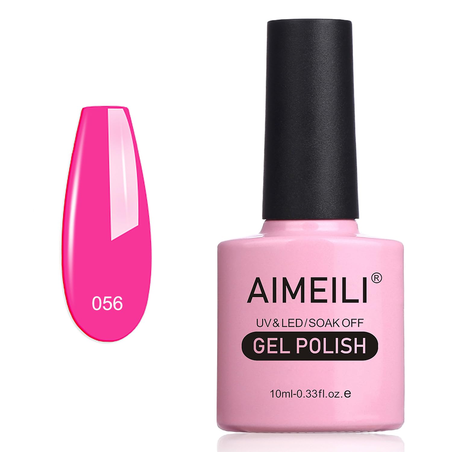 AIMEILI Soak Off UV LED Gel Nail Polish - Neon Peachy Pink (056) 10ml