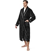 PAVILIA Mens Soft Robe | Warm Fleece Robes for Men, Soft Spa Bathrobe with Shawl Collar and Pockets