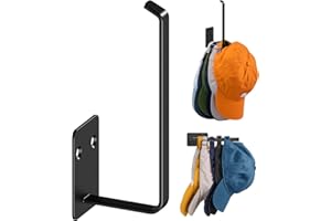 Livelab Hat Racks for Baseball Caps, [2 Pack] Sturdy Metal Hat Organizer for Baseball Cap, Space Saving Hat Holder Storage on Wall for Hats, Bags, Easy to Install Adhesive/Screw for Door, Closet