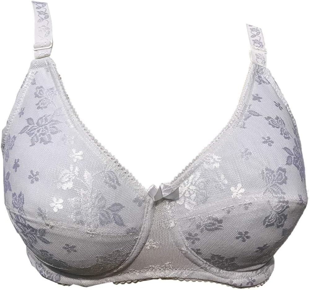 Mastectomy Bra Pocket Bra for Silicone Breastforms8102 (46A, White