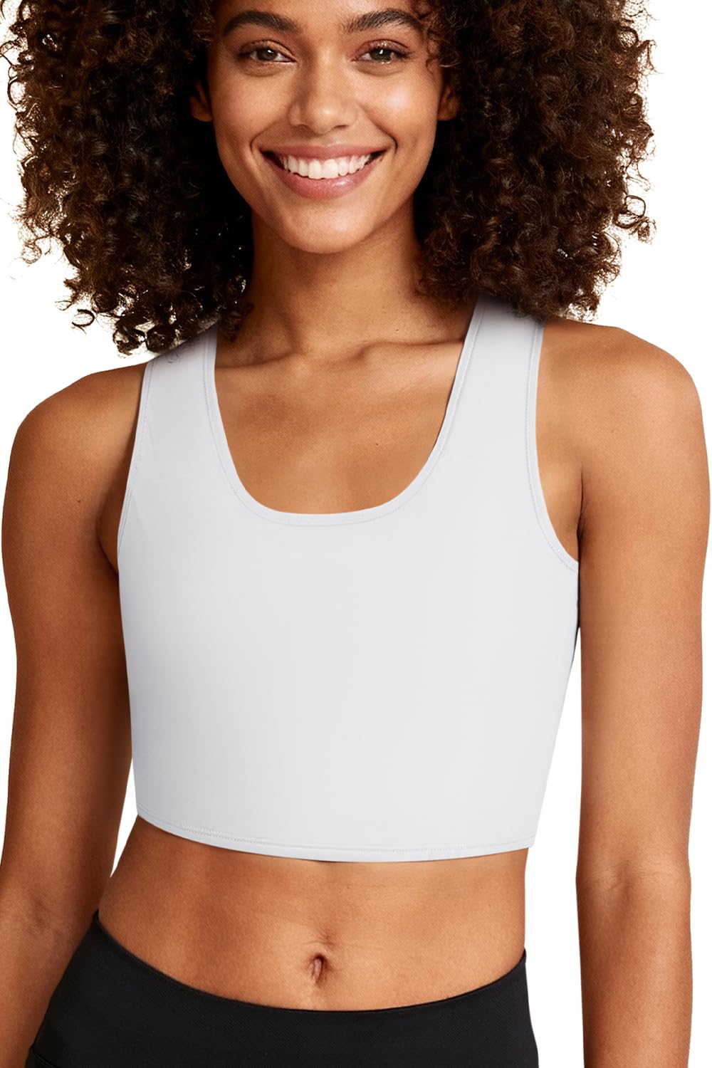 Jumwa Chest Binder Trans FTM Strong Compression Half Binder for Large Breast(W, 4XL)